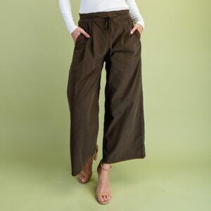 Corduroy Relaxed Fit Pants - Olive